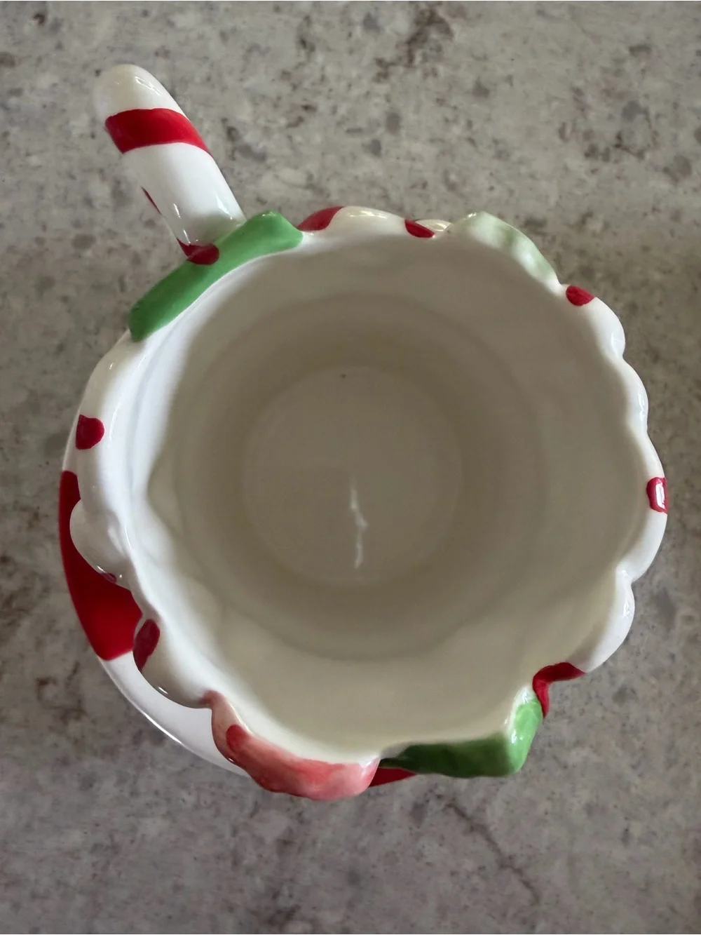 Corner Ruby holiday Christmas candy cane peppermint tea cup set - saucer & spoon
